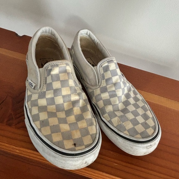Vans Light Grey Checker slip sneakers women’s size 8 - Picture 9 of 10